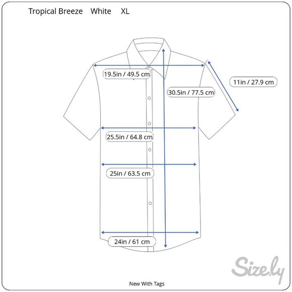 Tropical Breeze Acavero Mens White USBG Embroidered Guayabera Shirt New XL - Picture 8 of 10